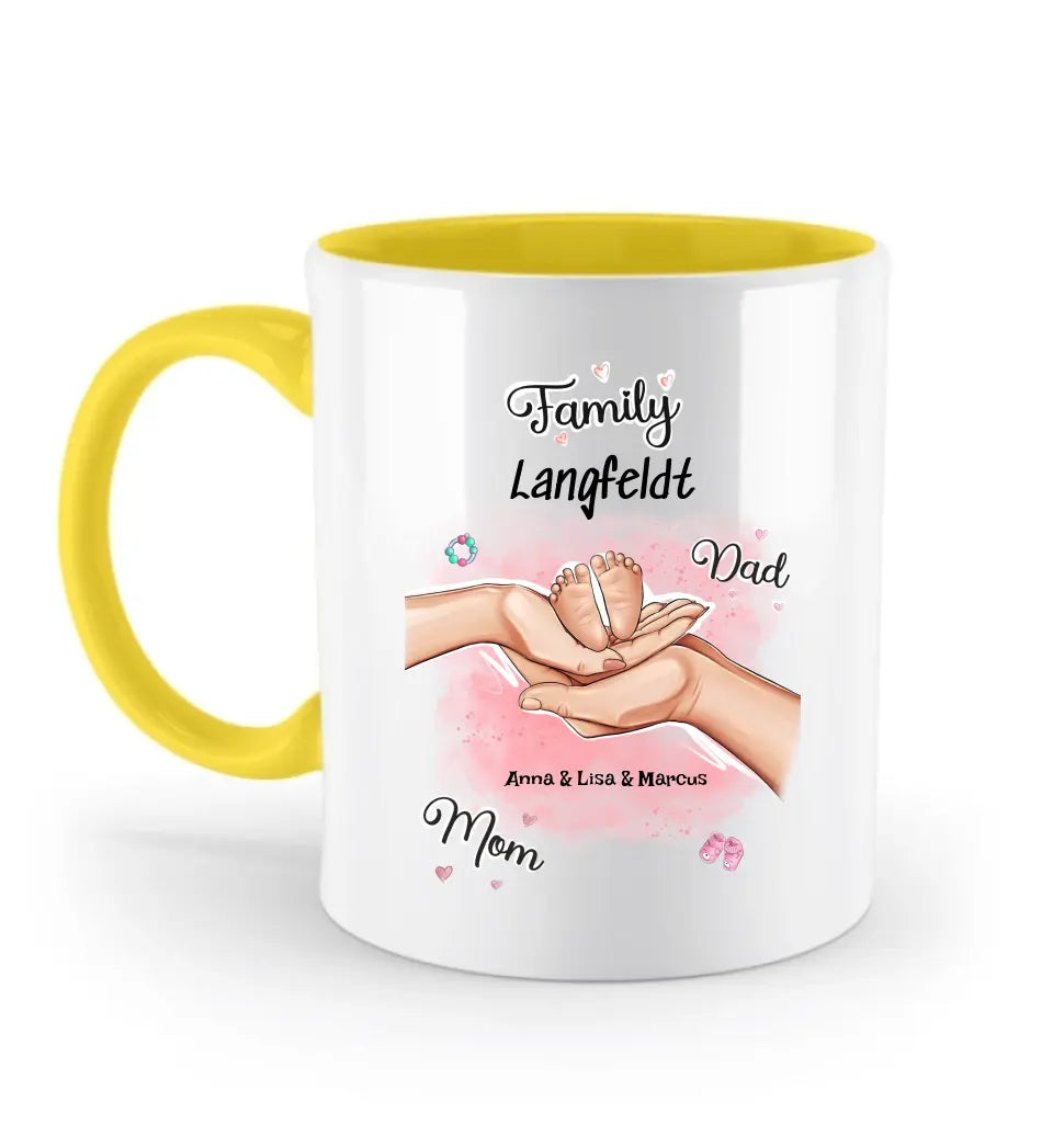 Tasse Geschenk neugeborenes Baby Familie Hände - Cantty