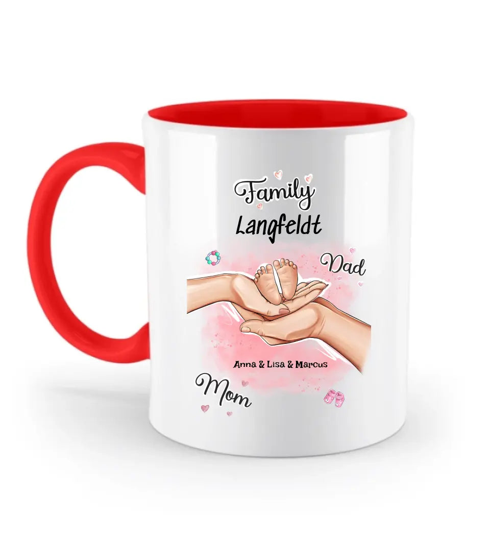 Tasse Geschenk neugeborenes Baby Familie Hände - Cantty