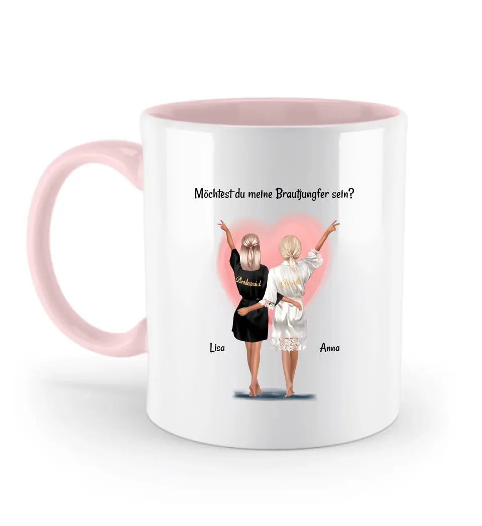 Tasse Brautjungfer Fragen Geschenk personalisiert - Cantty