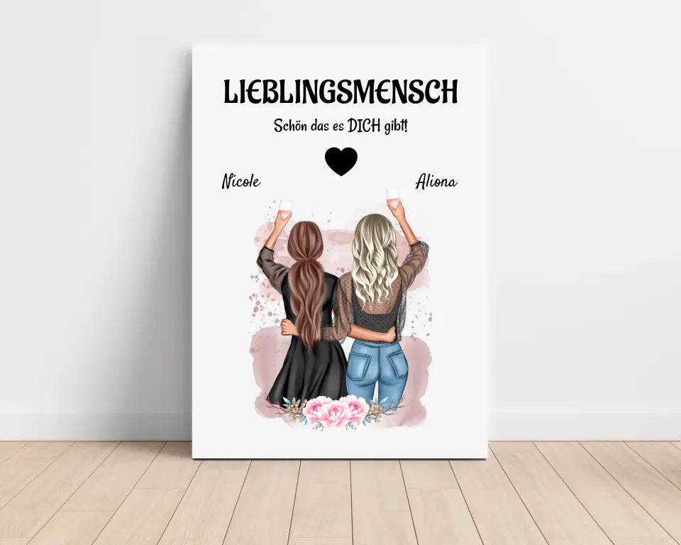 Geschenk für Lieblingsmensch beste Freundin Leinwandbild - Cantty