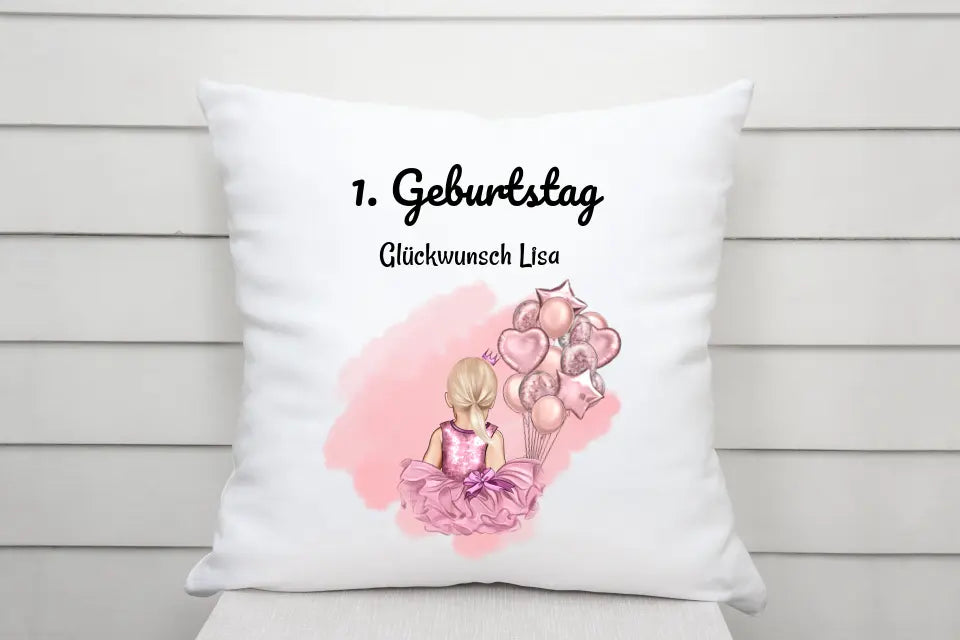 Mädchen 1 Jahr Geschenk personalisiertes Kissen