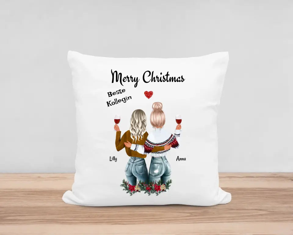 Personalisiertes Lieblingskollegin Weihnachtsgeschenk Kissen Bild - Cantty