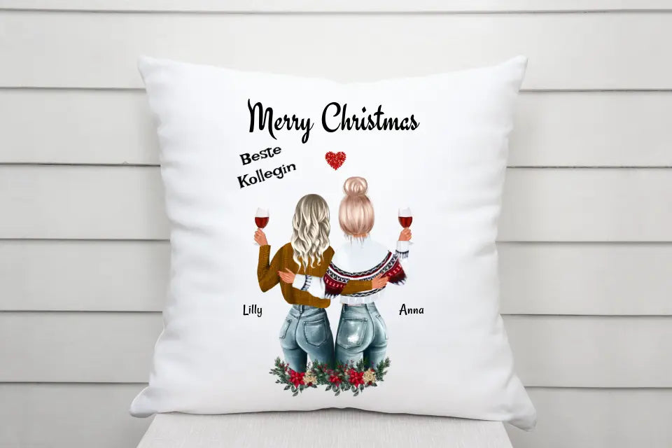 Personalisiertes Lieblingskollegin Weihnachtsgeschenk Kissen Bild - Cantty