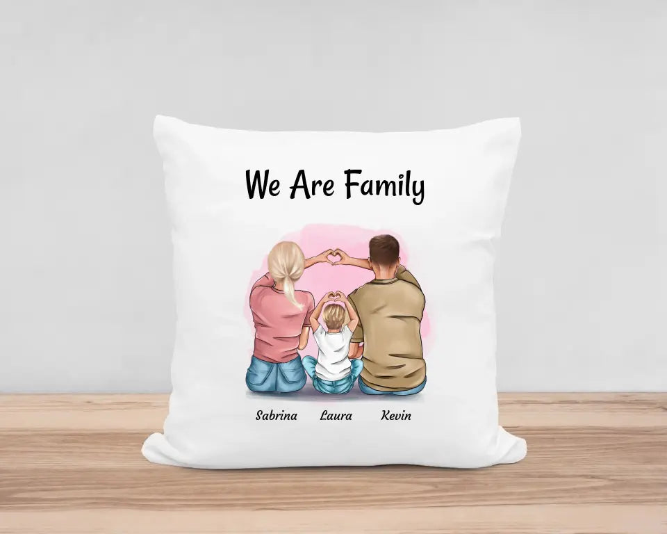 Familie Mama Papa Kind Kissen Geschenk personalisiert