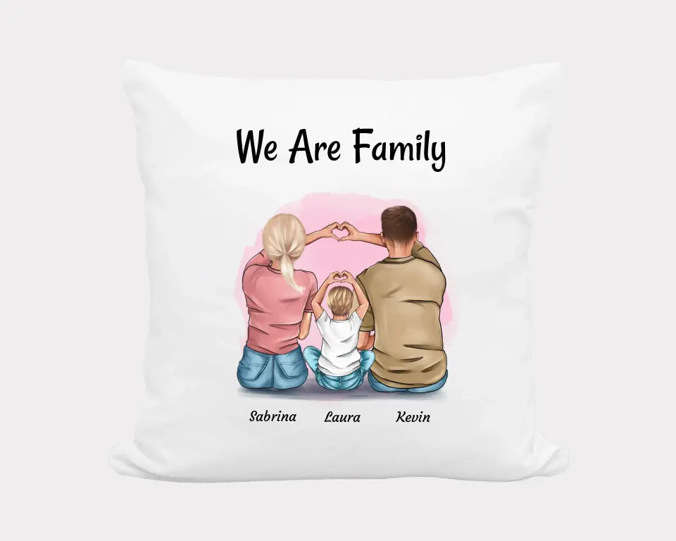 Familie Mama Papa Kind Kissen Geschenk personalisiert