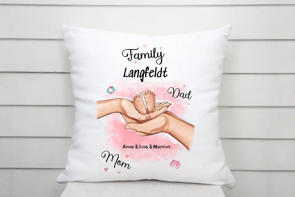 Babygeschenk Kissen personalisiert zur Geburt