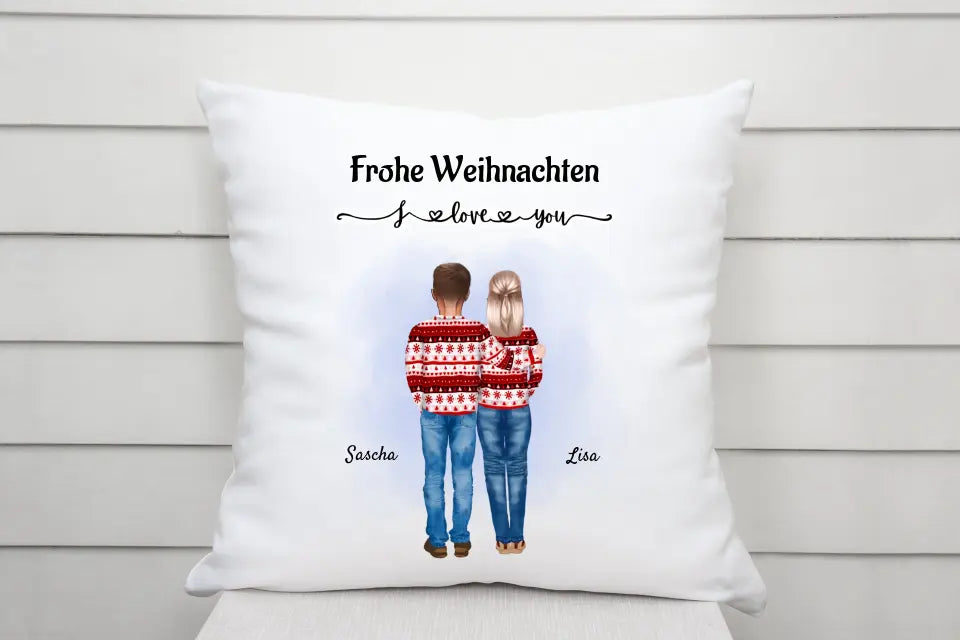 Paar Bild Kissen Weihnachtsgeschenk personalisieren