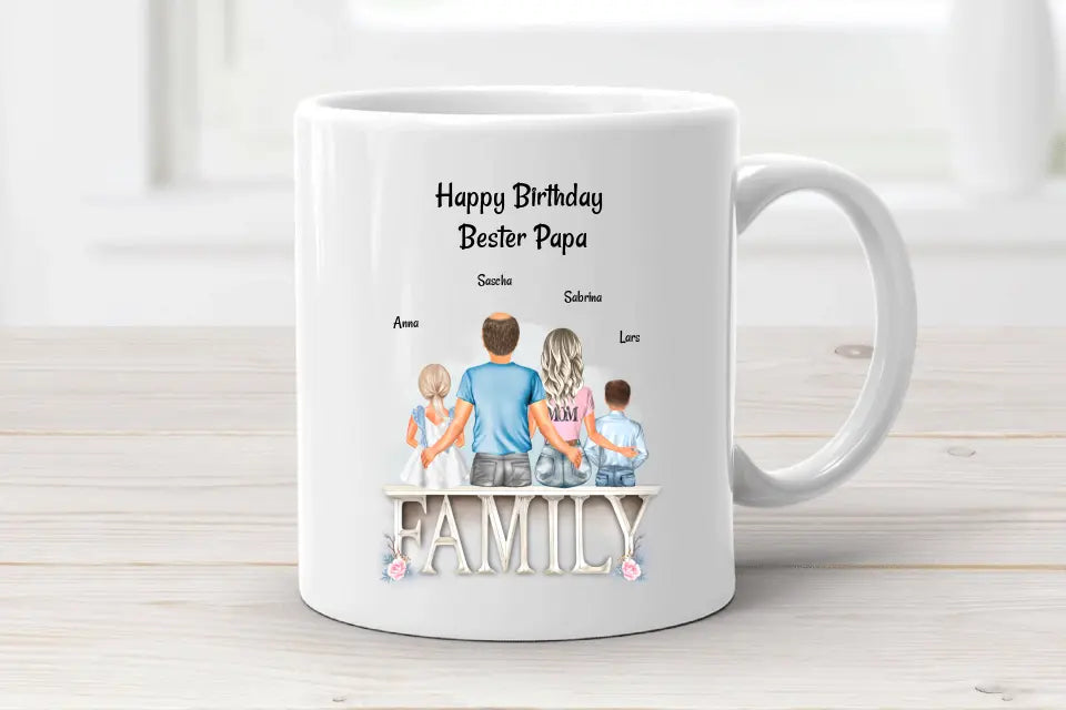 Papa Geburtstag Tasse Geschenk von Kindern & Mama - Cantty