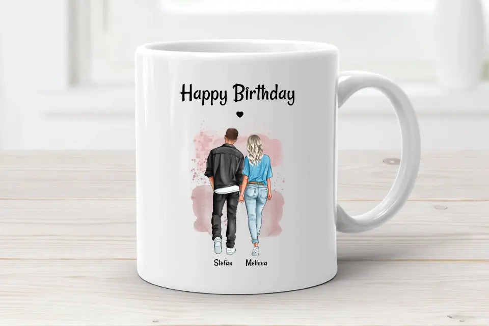 Tasse Paar Geburtstagsgeschenk Bild personalisiert - Cantty