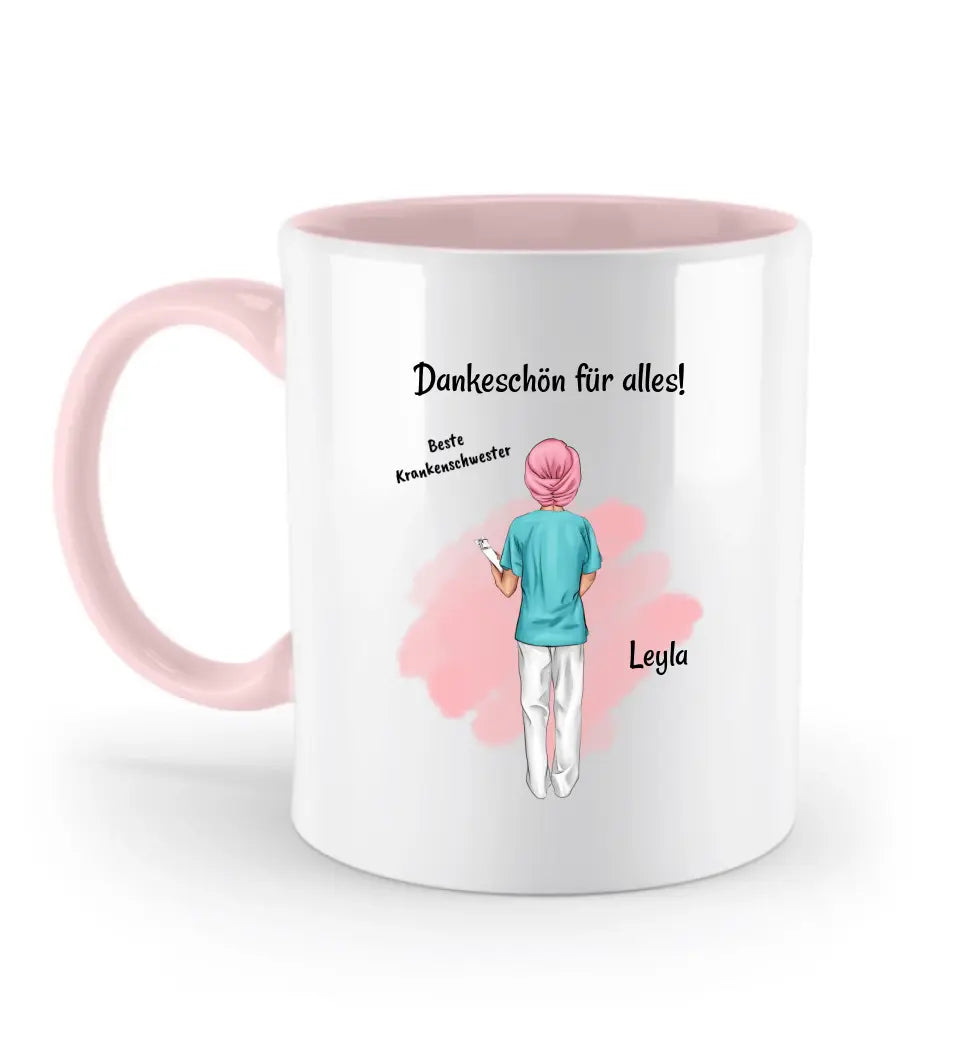 Krankenschwester mit Kopftuch Tasse Geschenk - Cantty