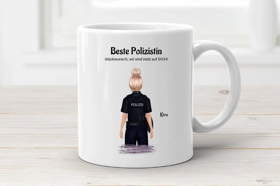 Polizistin Tasse Geschenk personalisiert - Cantty