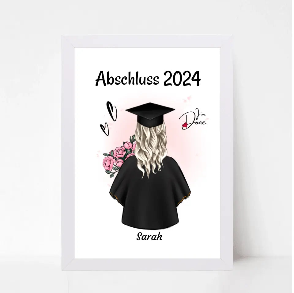 Tochter Abschluss Poster Abitur, Bachelor & Ausbildung Geschenk gestalten