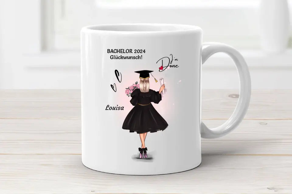 Tochter Tasse Bachelor Abschlussgeschenk selber gestalten - Cantty