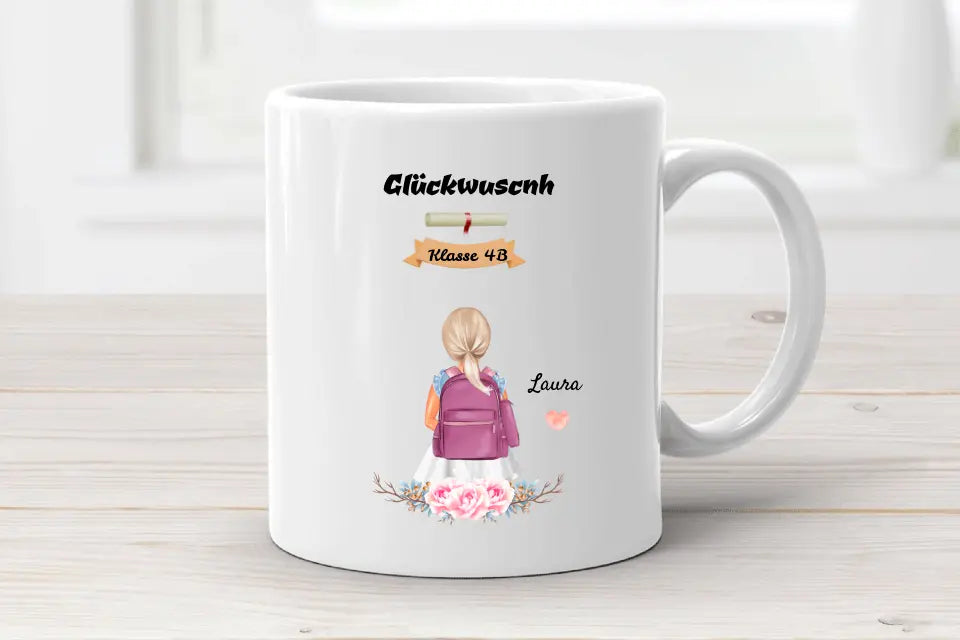 Zeugnis Geschenk Tasse Mädchen - Cantty