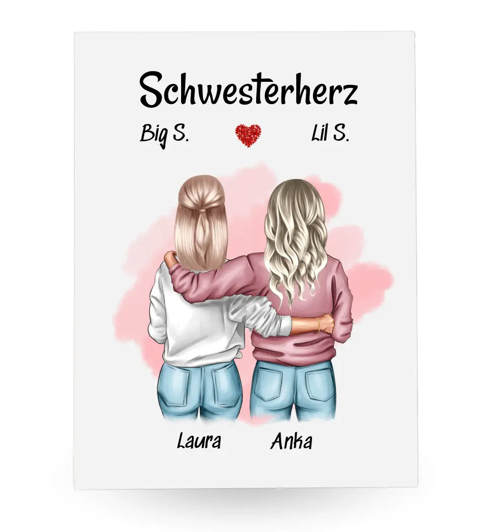 Acrylglas Bild Geburtstagsgeschenk für Schwester