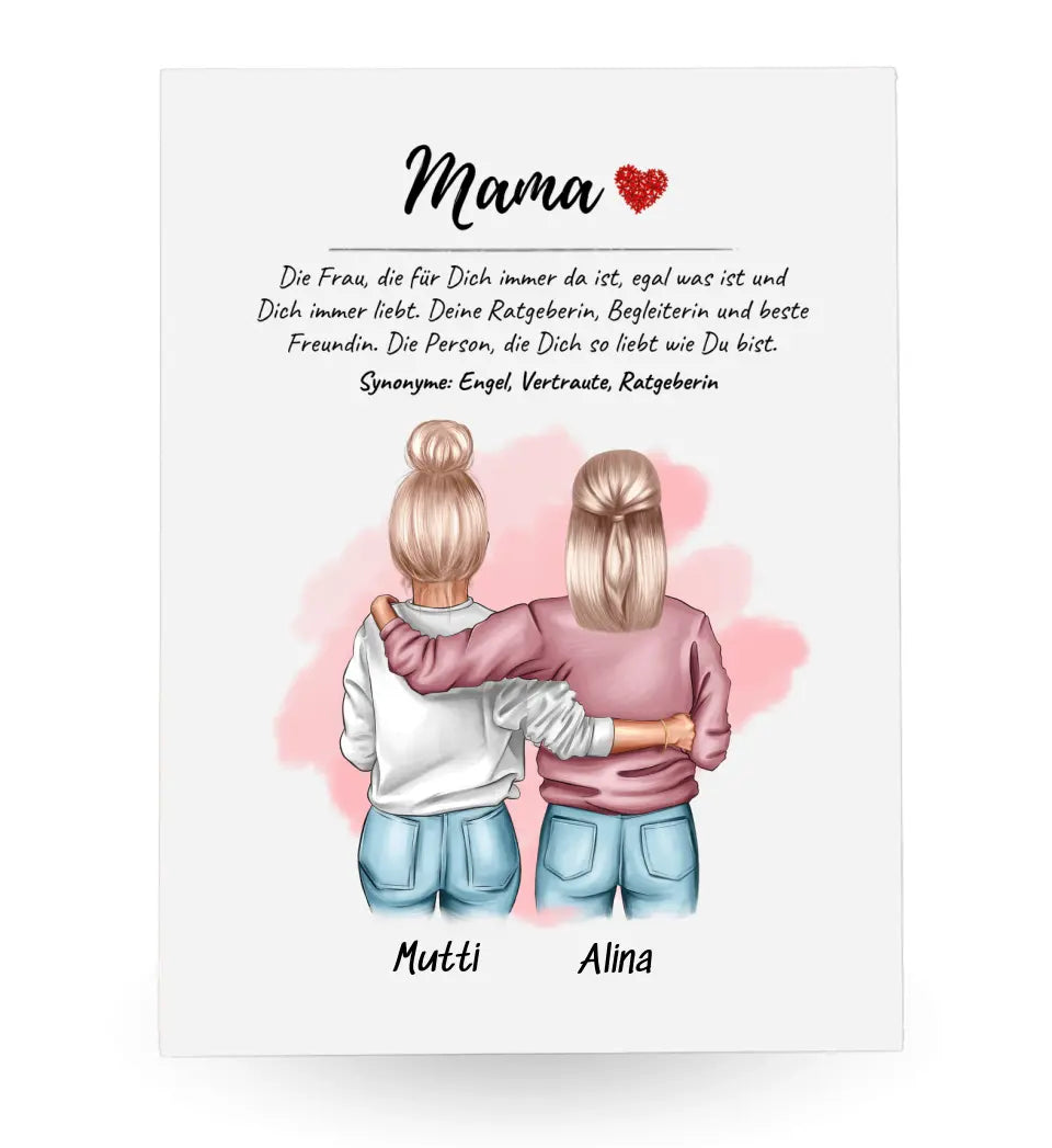 Acrylglas Mutter Tochter Bild Geschenk personalisiert