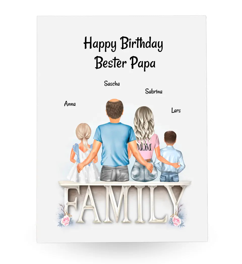 Kinder Geschenk Acrylglas Bild für Papa zum Geburtstag