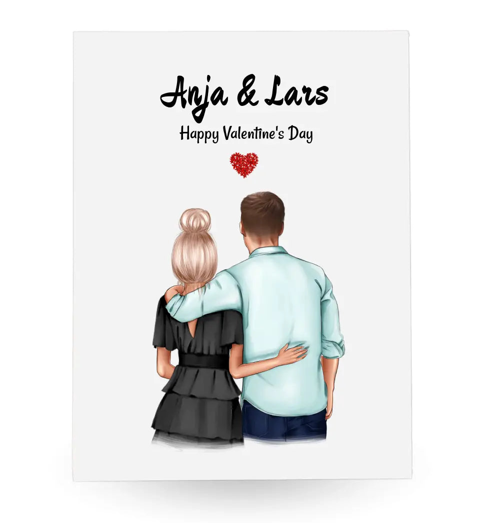 Geschenk Valentinstag Acrylglas Bild personalisiert für Paare