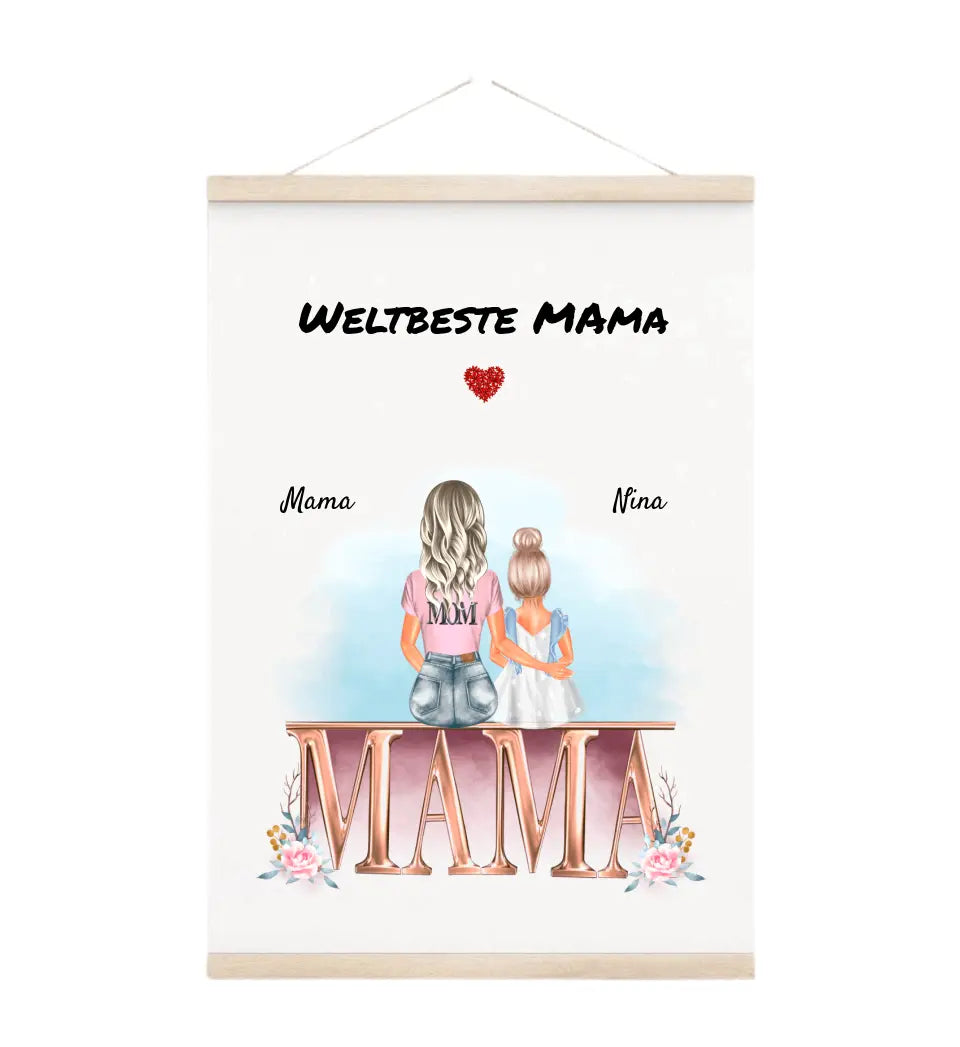 Leinwandbid Geschenk Mama kleine Tochter