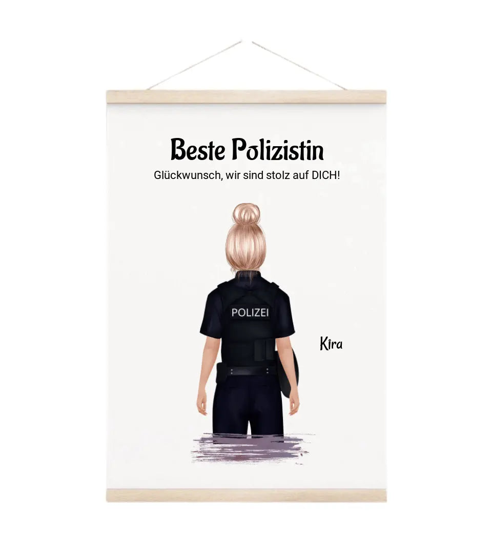 Polizistin Geschenkidee Leinwand personalisiert