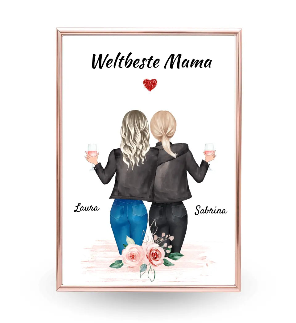 Geschenk Poster für Mutter und Tochter