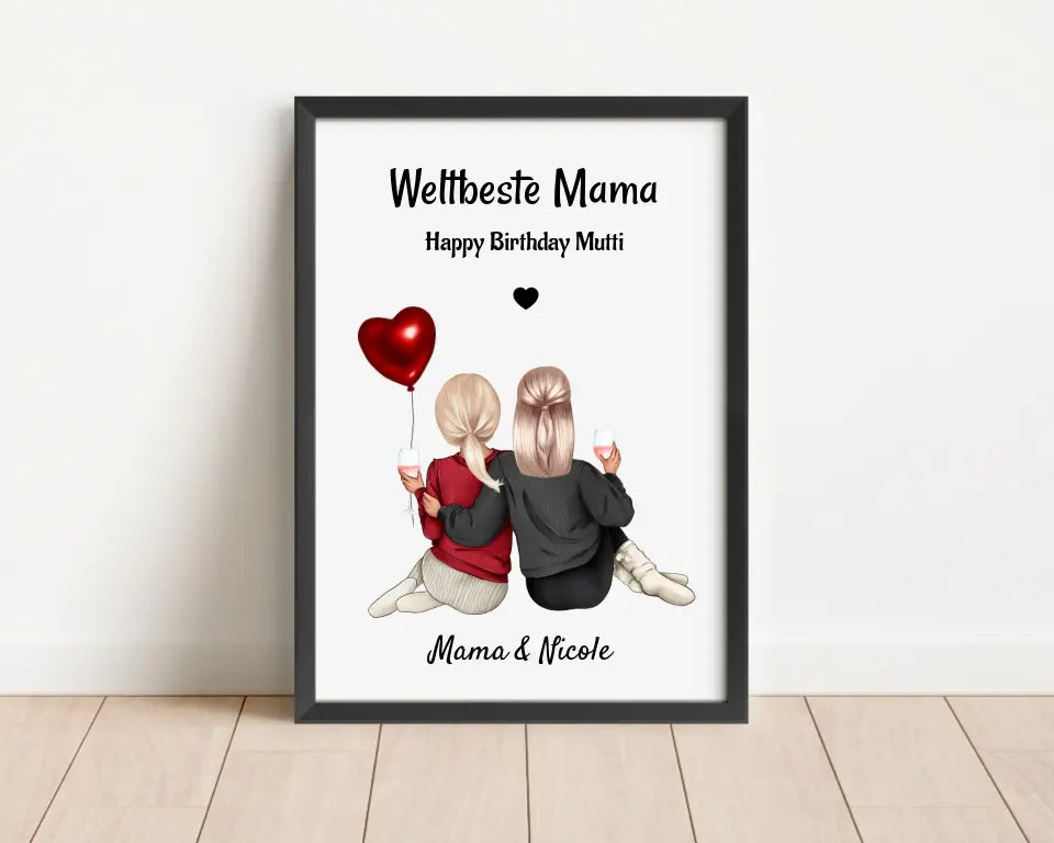 Kurzfristiges Mutter Tochter Poster Geschenk Last Minute gestalten