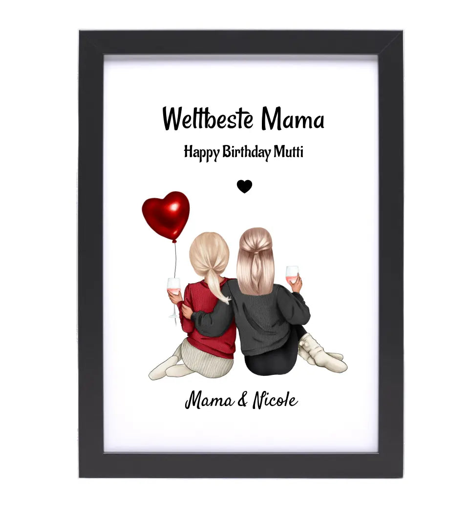 Kurzfristiges Mutter Tochter Poster Geschenk Last Minute gestalten