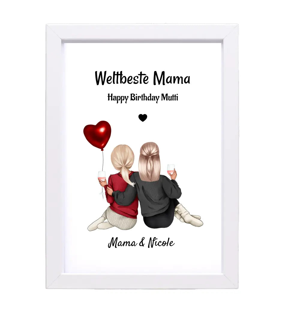 Kurzfristiges Mutter Tochter Poster Geschenk Last Minute gestalten