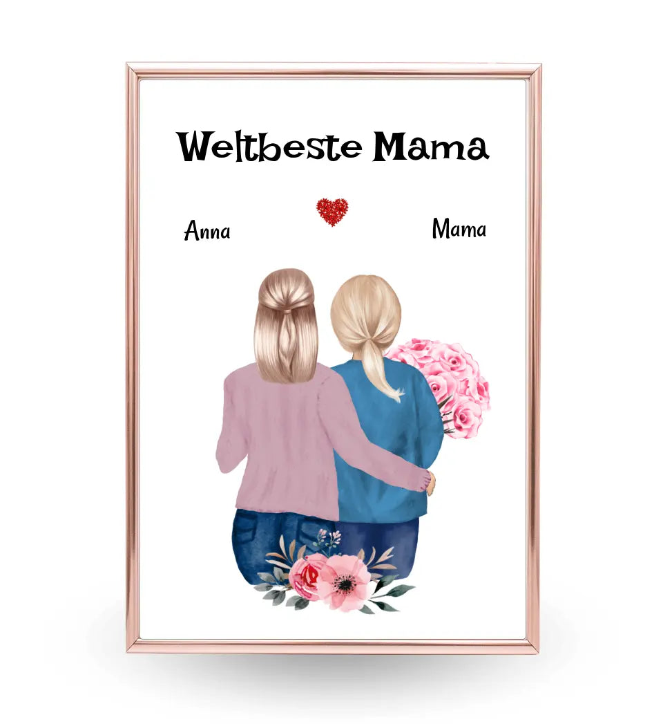 Last Minute Mutter Tochter Geschenk Poster kurzfristig gestalten