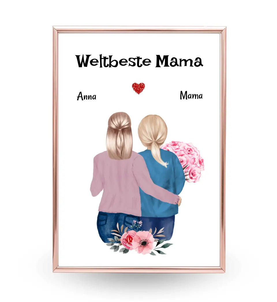 Last Minute Mutter Tochter Geschenk Poster kurzfristig gestalten