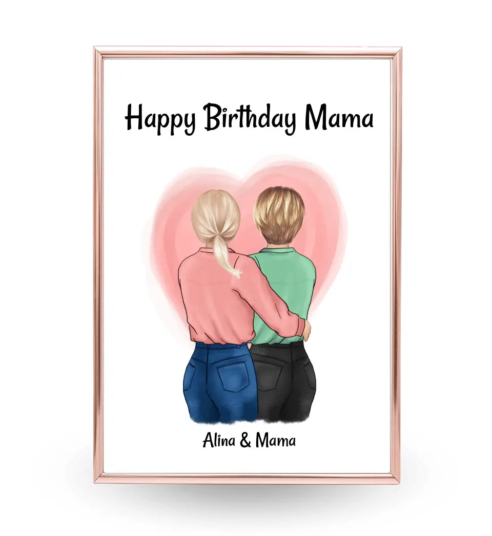 Mama Geburtstagsgeschenk Poster mit Tochter