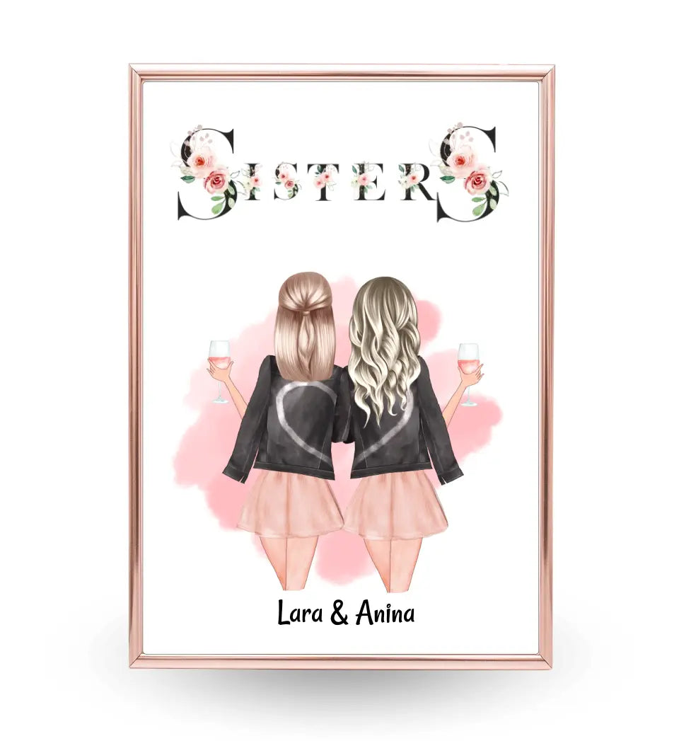 Schwester Poster Geschenk personalisiert