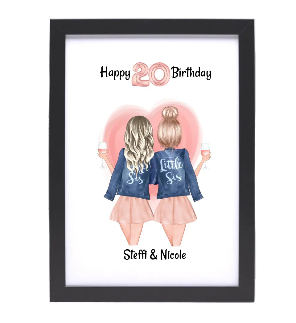 Beste Freundin & Schwester Geburtstag Geschenk Poster