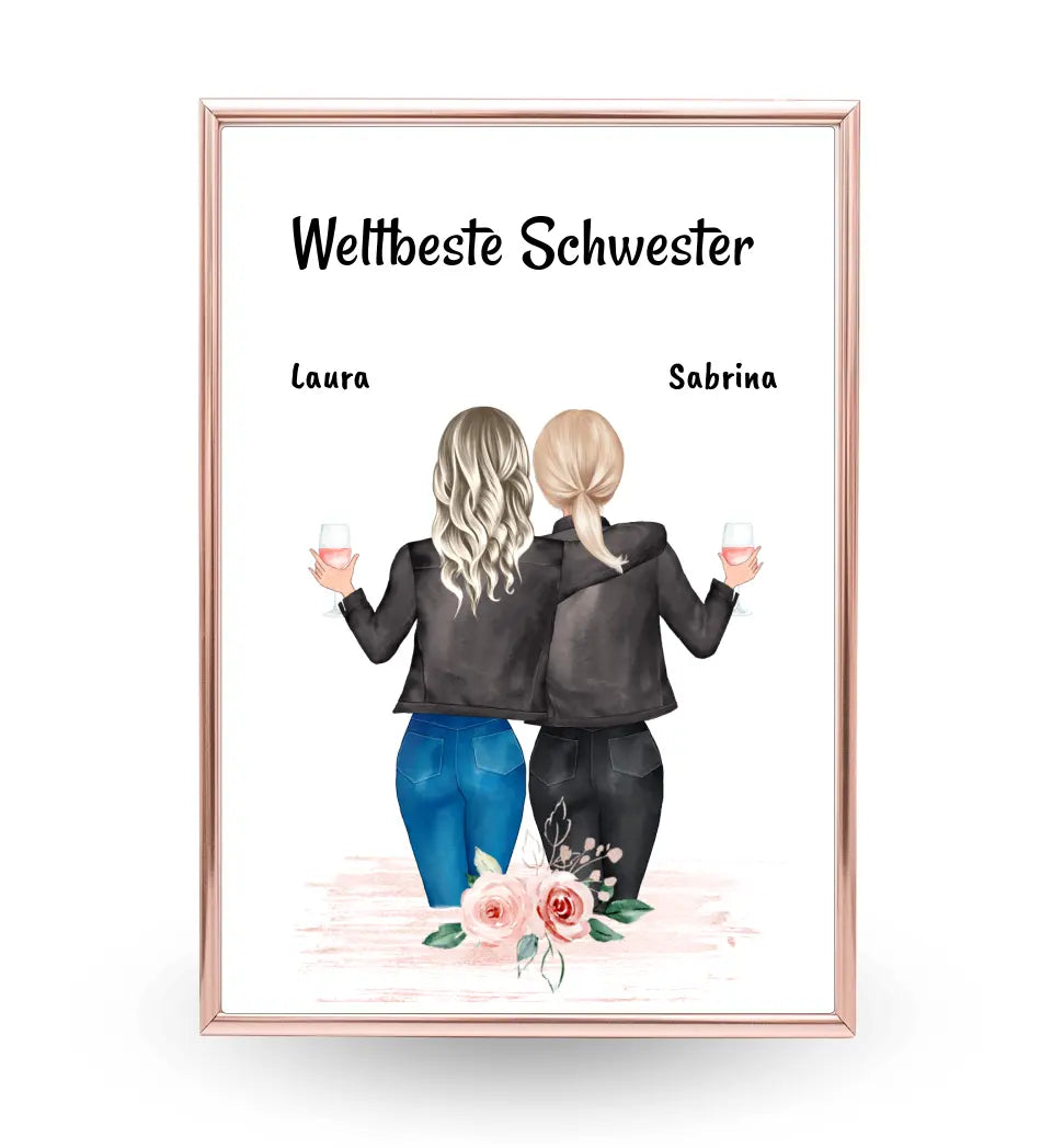 Schwester Poster personalsiiert mit Namen und Spruch