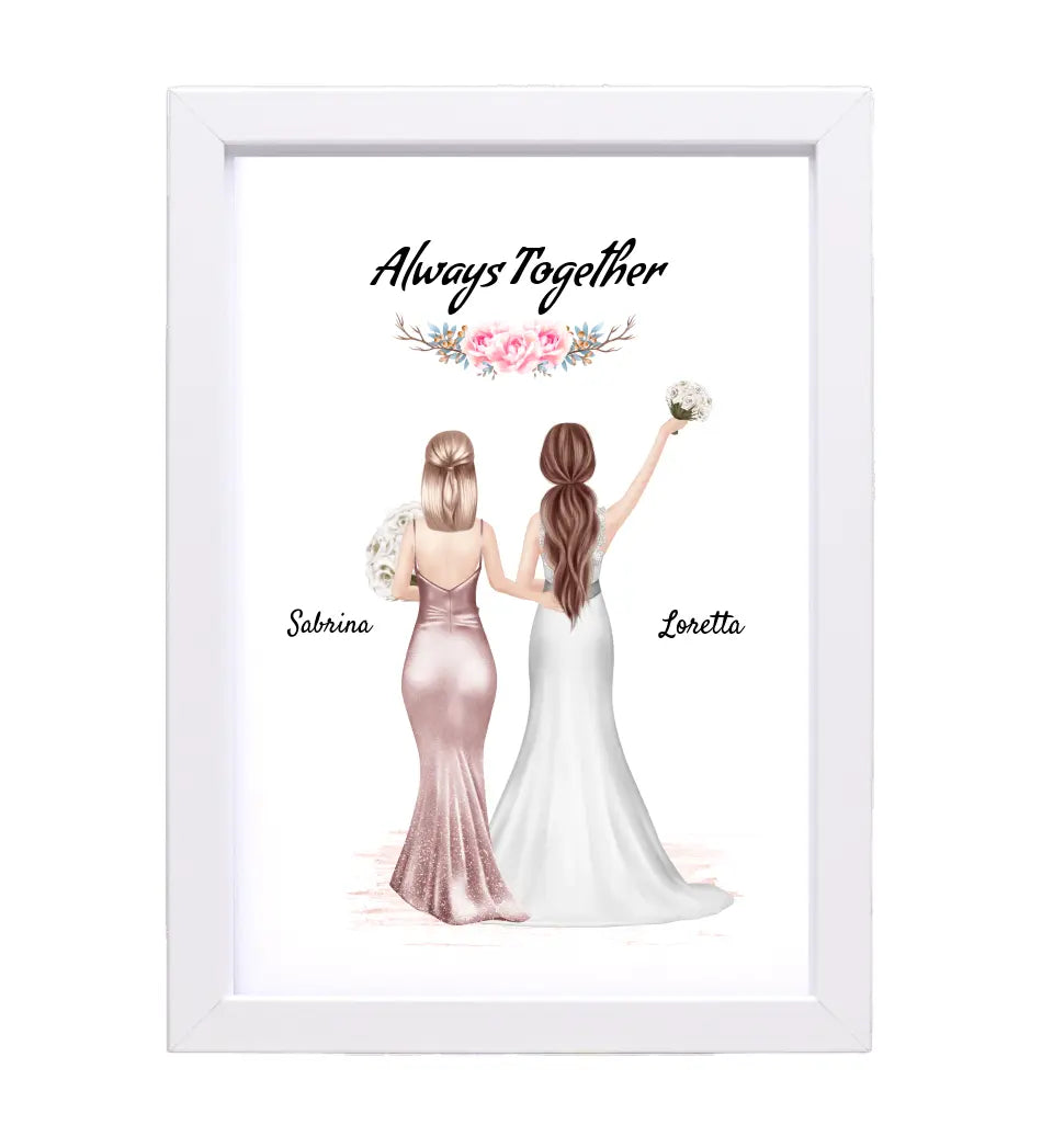 Beste Freundin Braut Bild personalisiert Hochzeit Geschenk