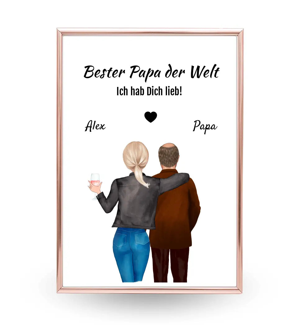 Vater Tochter Poster personalisiert