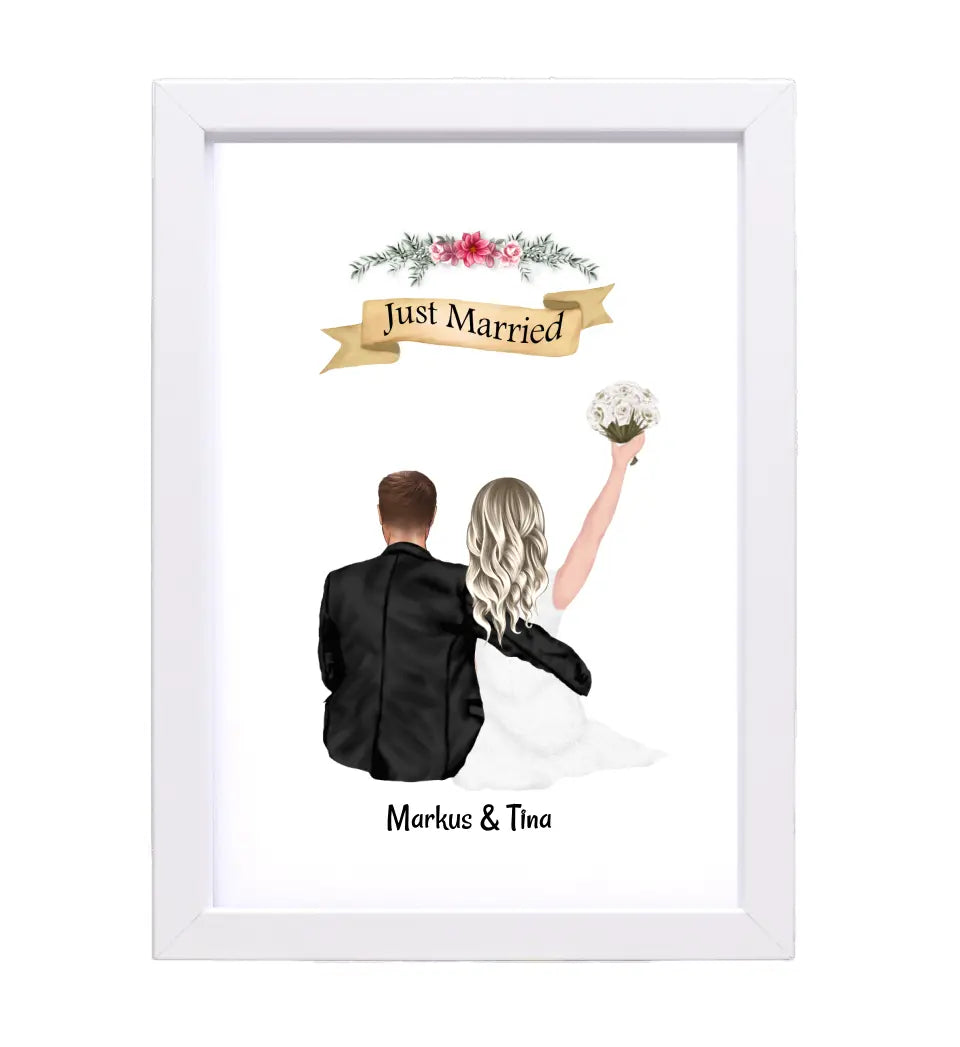 Hochzeitspaar Poster Geschenk personalisiert