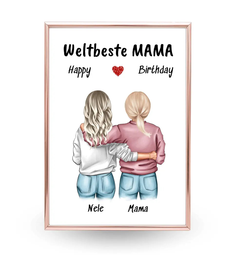 Mutter Tochter Poster Geschenk mit Namen und Spruch