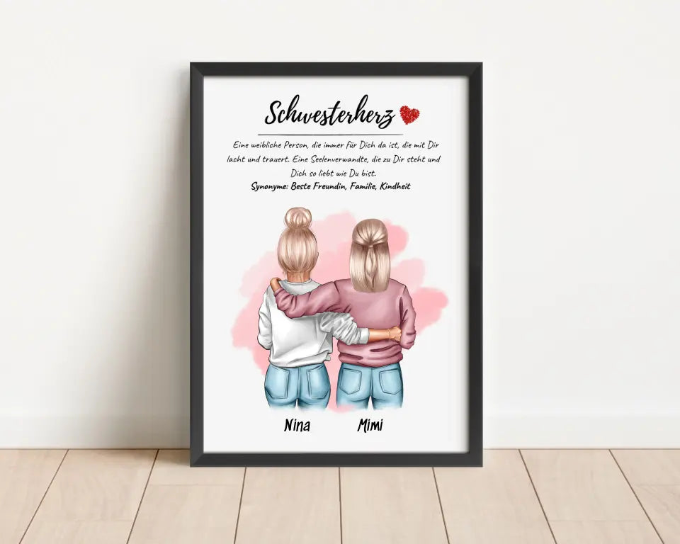 Schwester Definition Bild Geschenk für Schwesterherz