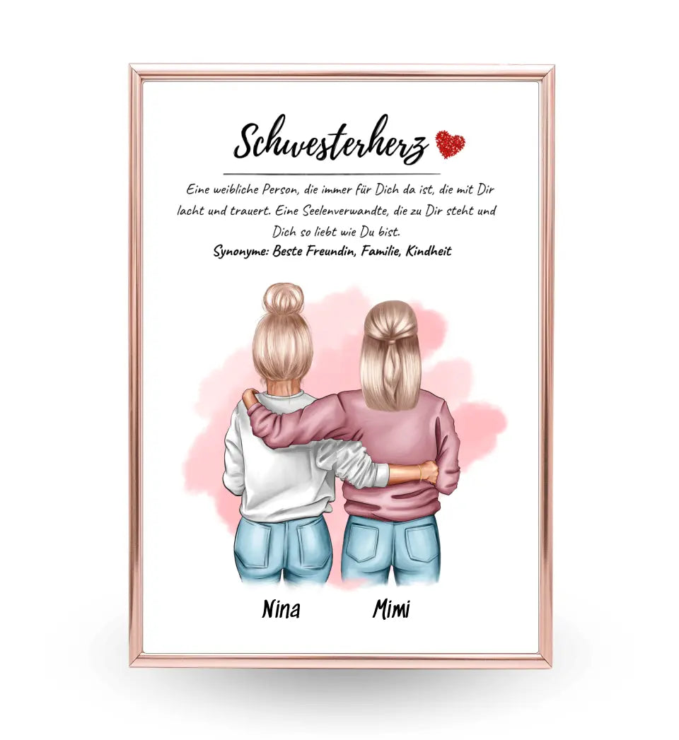 Schwester Definition Bild Geschenk für Schwesterherz