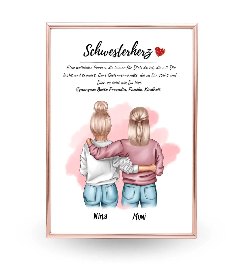 Schwester Definition Bild Geschenk für Schwesterherz