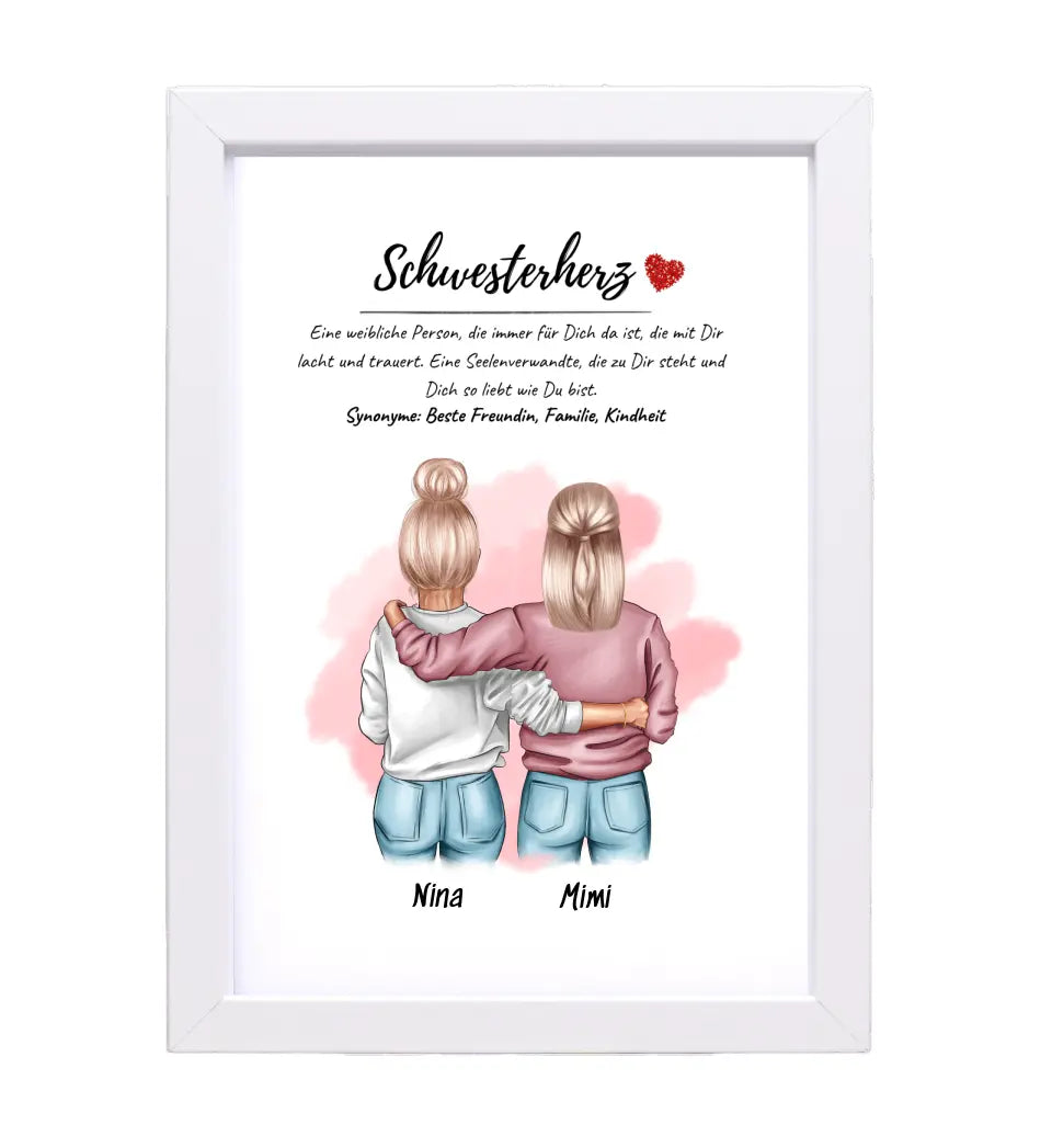 Schwester Definition Bild Geschenk für Schwesterherz