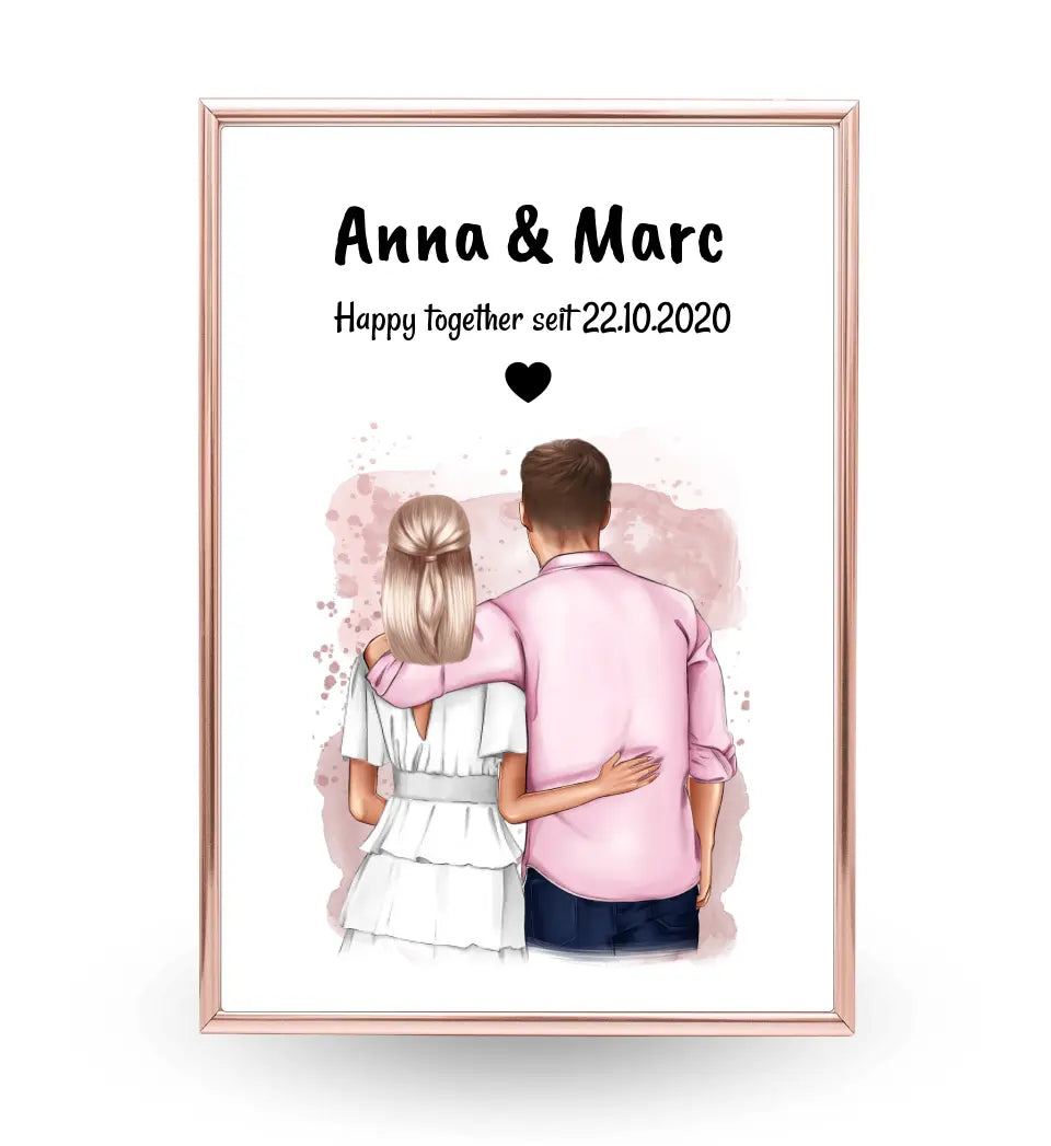 Hochzeitstag Geschenk Paar Poster personalisiert