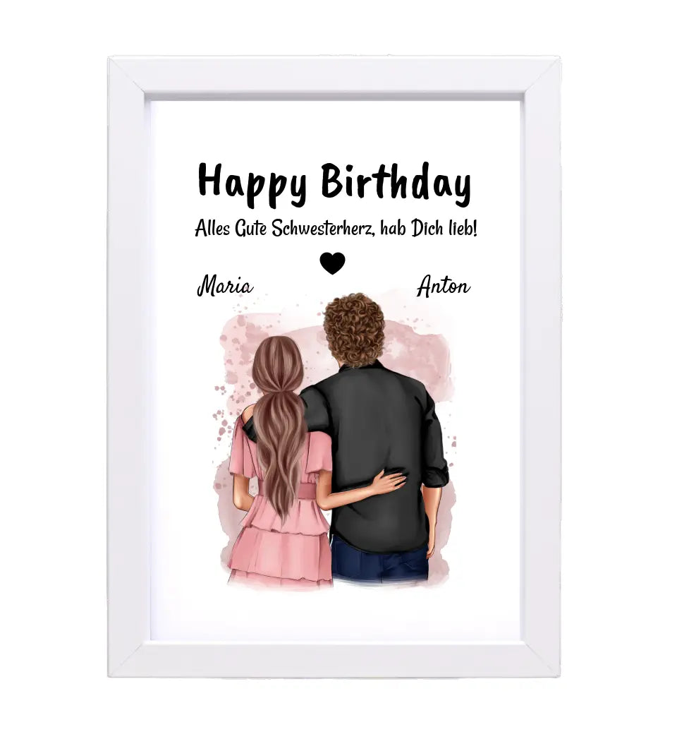 Schwester Bruder Geburtstag Geschenk Bild