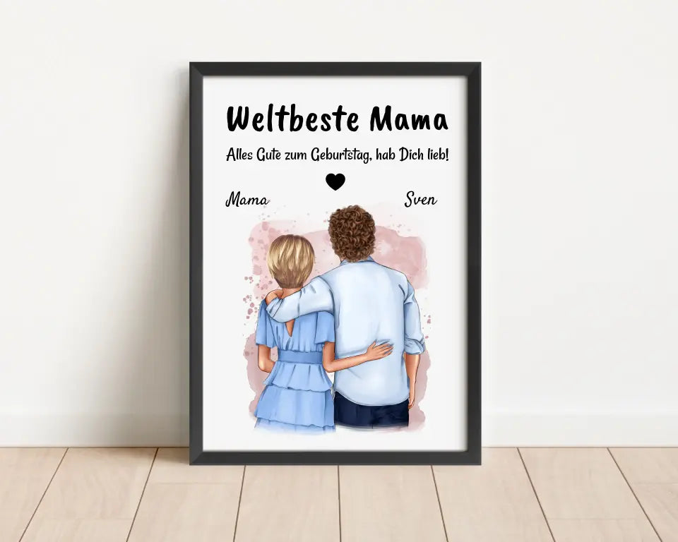 Mutter Sohn Geschenk Poster personalisiert