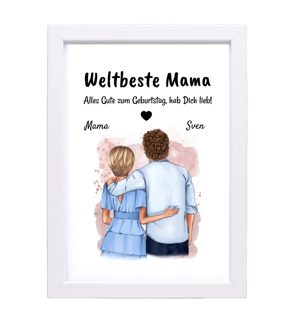 Mutter Sohn Geschenk Poster personalisiert