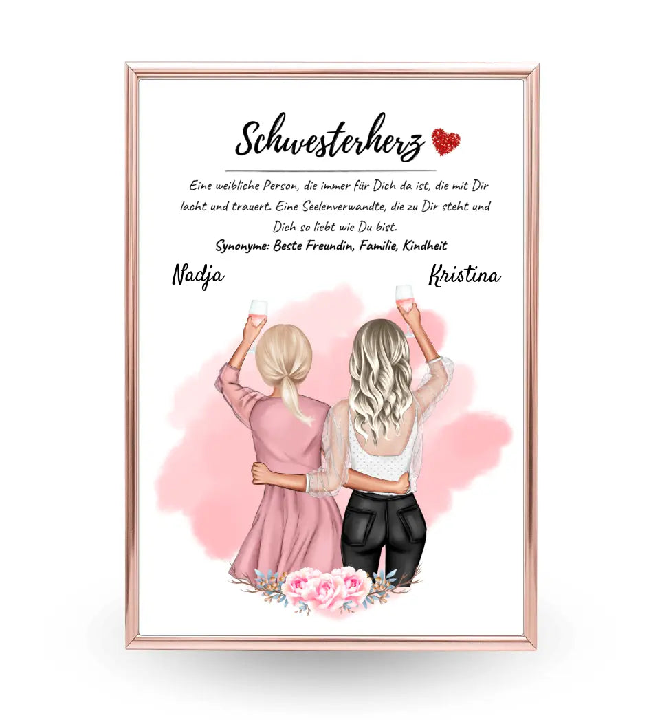 Große Schwester kleine Schwester Geschenk Poster