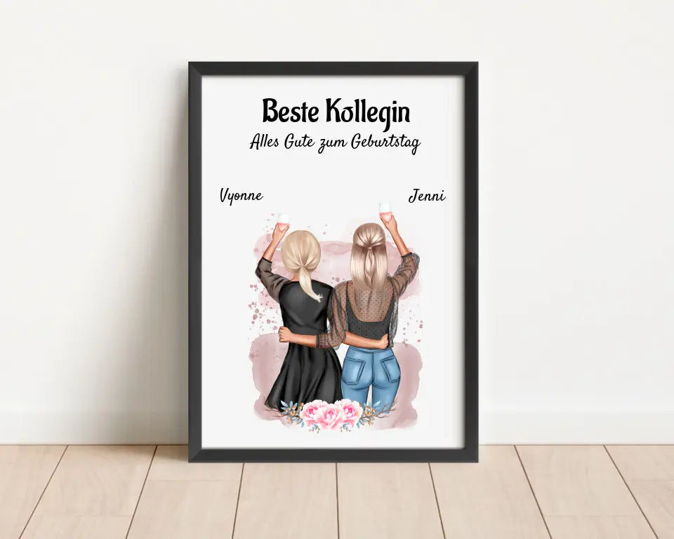 Beste Kollegin Geschenk Poster personlisiert