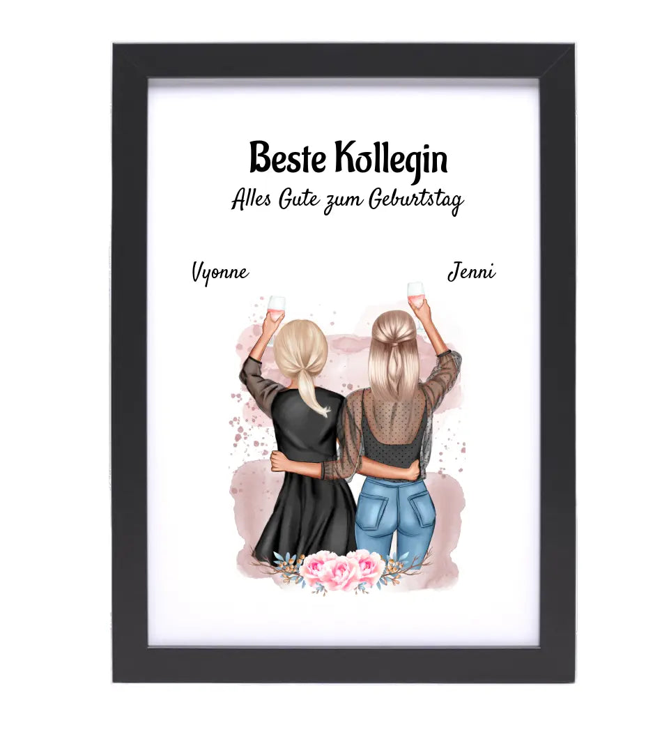 Beste Kollegin Geschenk Poster personlisiert