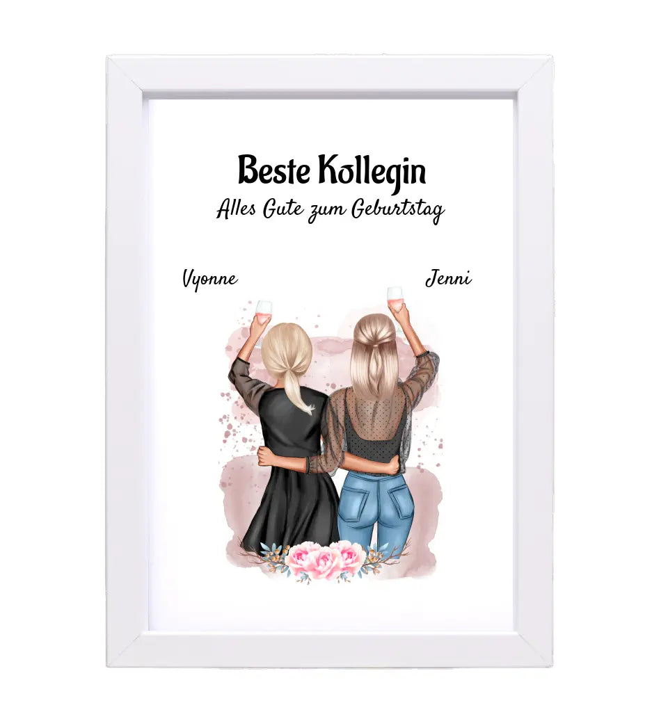 Beste Kollegin Geschenk Poster personlisiert